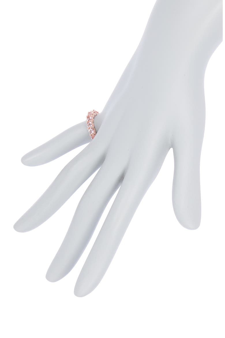 Pink CZ Rose Gold Plated Sterling Silver Band Ring, Alternate, color, PINK