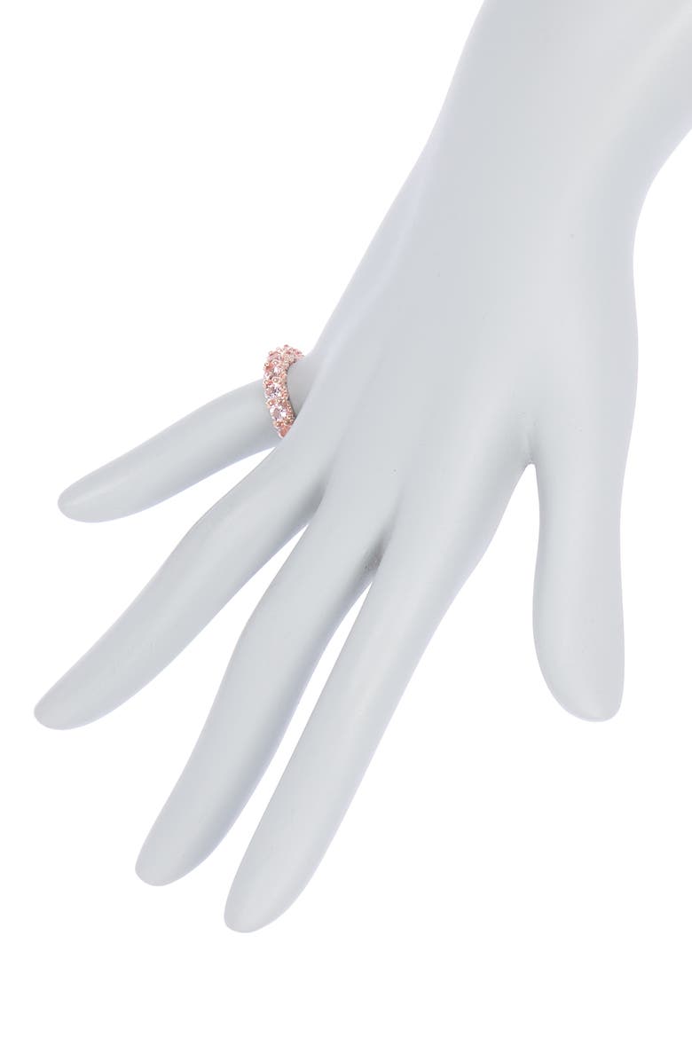 SUZY LEVIAN Pink CZ Rose Gold Plated Sterling Silver Band Ring, Alternate, color, 