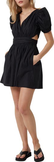 French Connection Women's Rhodes Poplin Minidress Black Size 6
