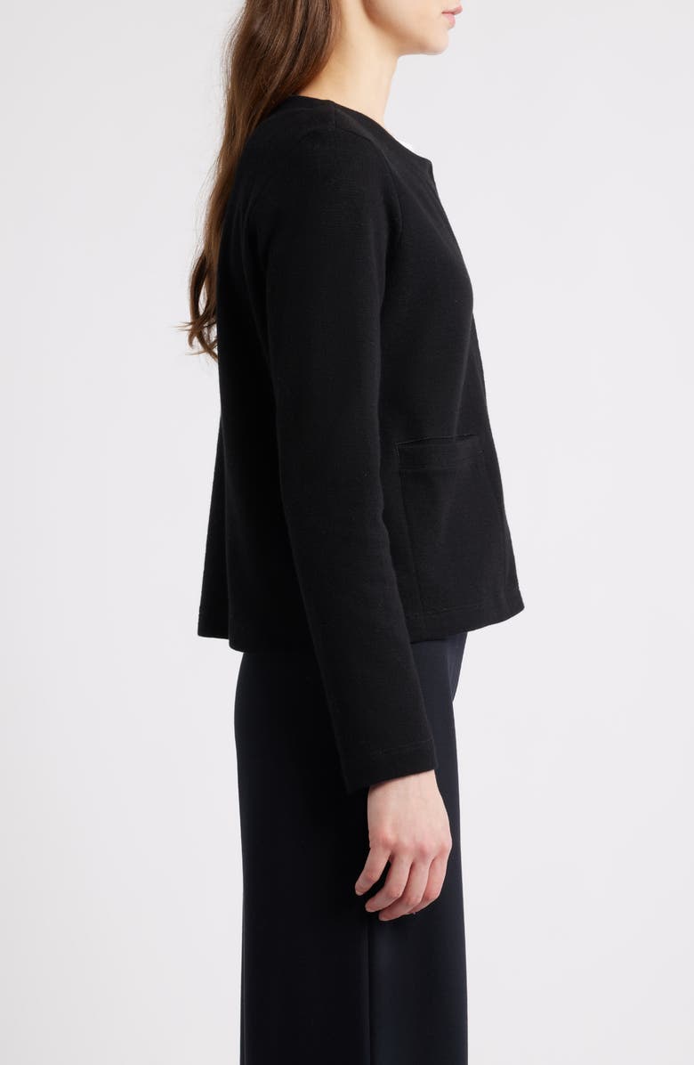 Eileen Fisher Organic Cotton Short Jacket, Alternate, color, Black