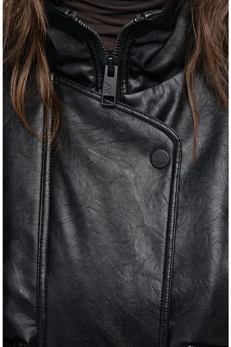 Sorbow Relaxed Faux Fur Lined Bomber Jacket, Alternate, color, BLACK