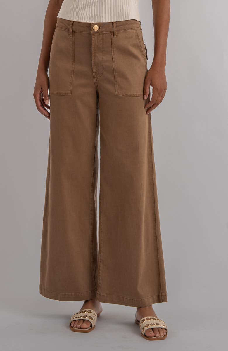 KUT from the Kloth Meg High Waist Ankle Wide Leg Pants, Main, color, Saddle Brown