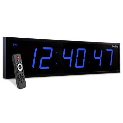 Large Digital Clock, 48 Led Wall Clock with Stopwatch, Alarms, Timer, Temp & Remo