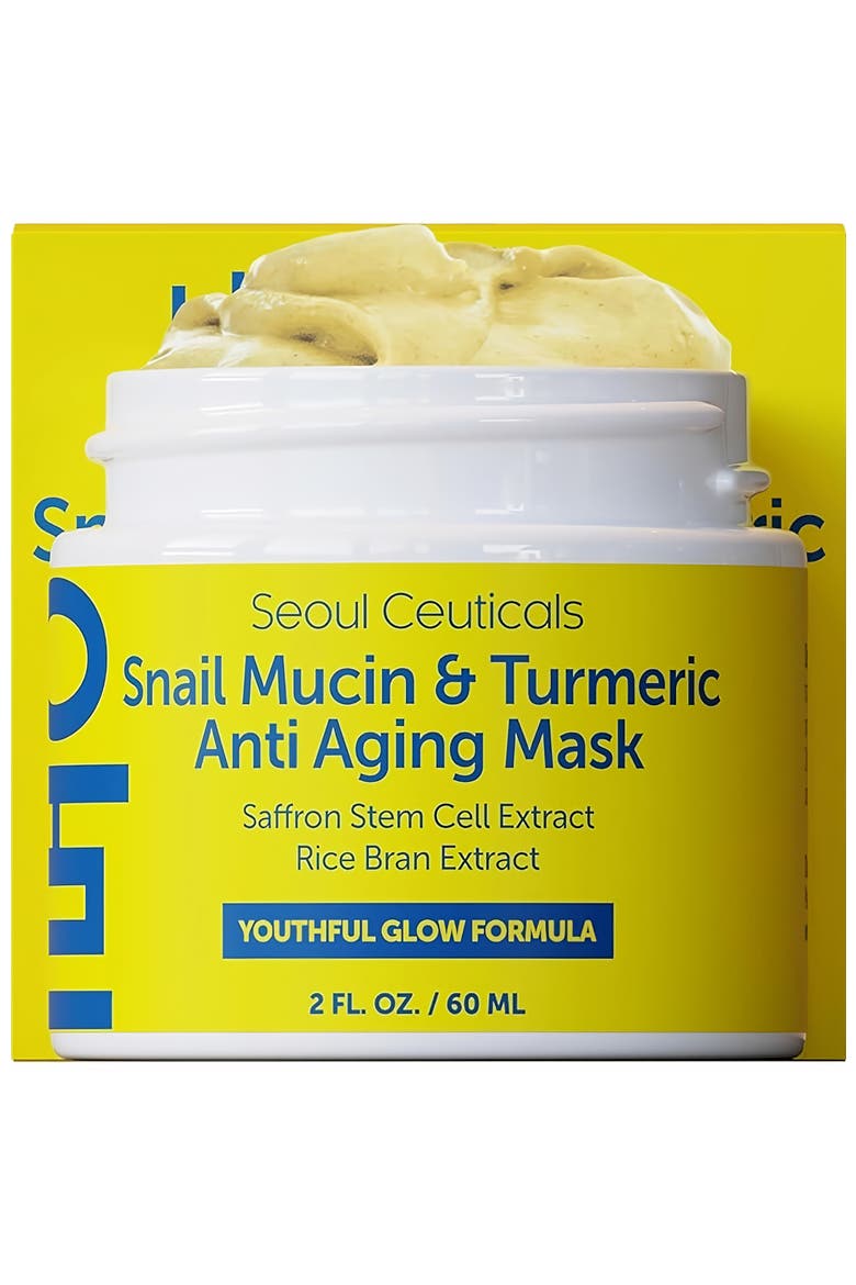 Korean Skincare Snail Mucin & Turmeric Anti Aging Mask, Main, color, Clear