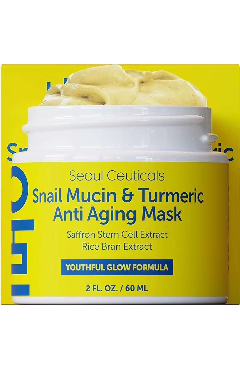 Seoul Ceuticals Korean Skincare Snail Mucin & Turmeric Anti Aging Mask, Alternate, color, Clear