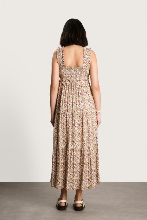 Nom Maternity Emma Tiered Striped During & After Dress In Multi