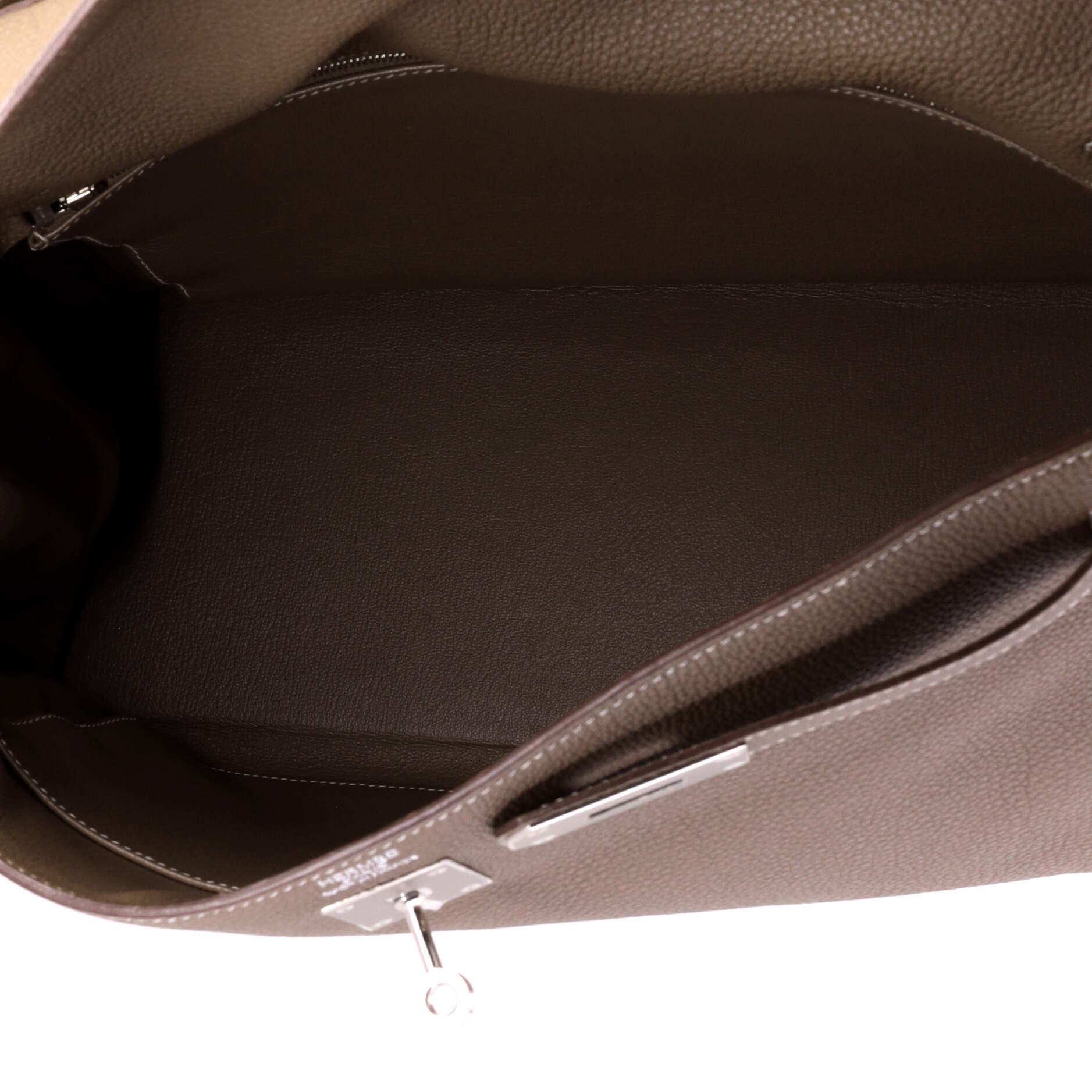 Pre-Owned Hermes Kelly Handbag Grey Togo with Palladium Hardware 40, Alternate, color, 