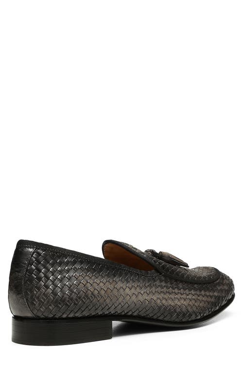 Donald Pliner Spirro Woven Tassel Loafer In Gray
