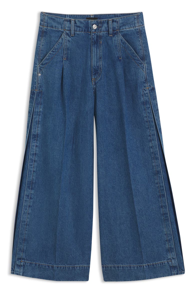 Ferange Culotte Denim Pants, Alternate, color, BLUE