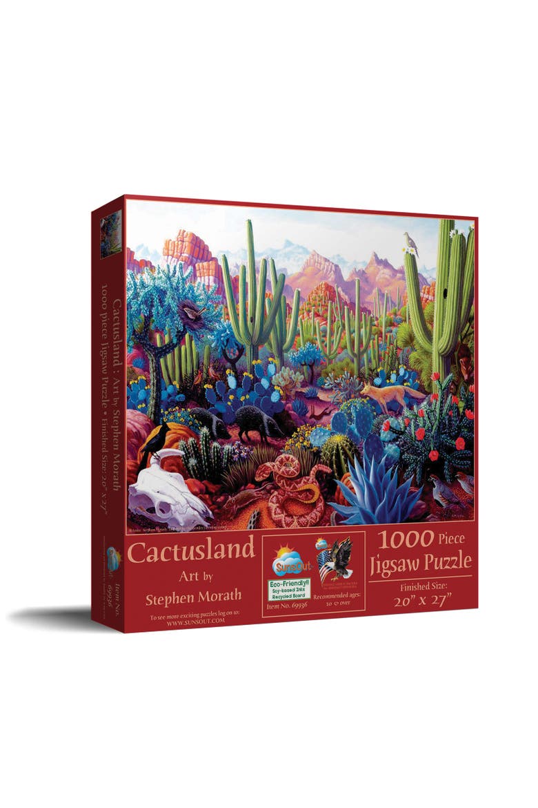 Cactusland 1000 piece Jigsaw Puzzle for Adults, Main, color, Multicolor