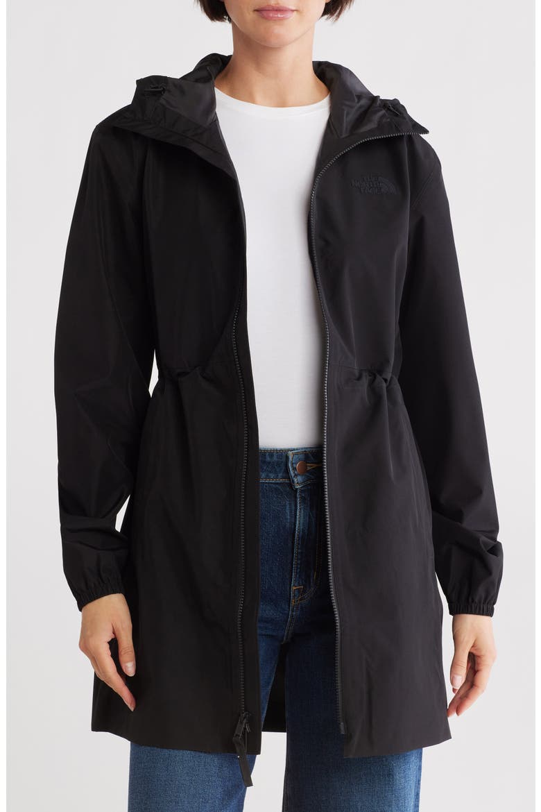 Daybreak Water Repellent Mid Rain Parka, Main, color, TNF BLACK