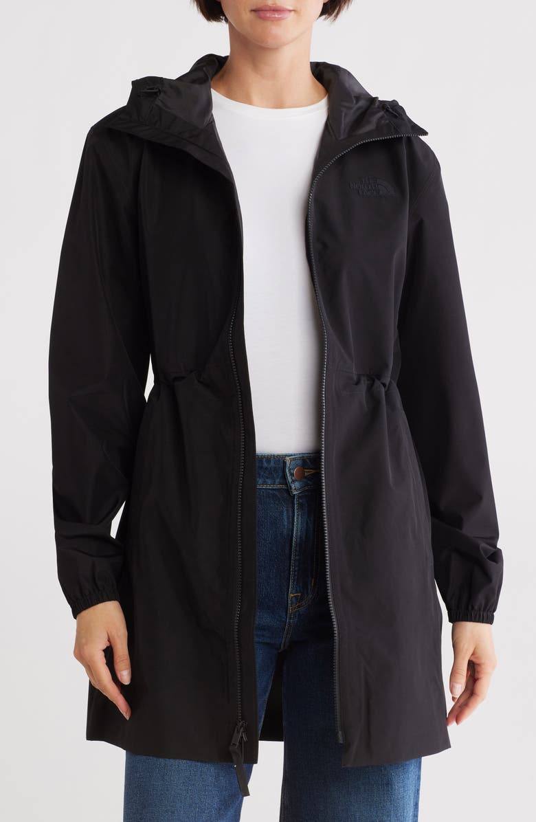 The North Face Daybreak Water Repellent Mid Rain Parka, Main, color, Tnf Black