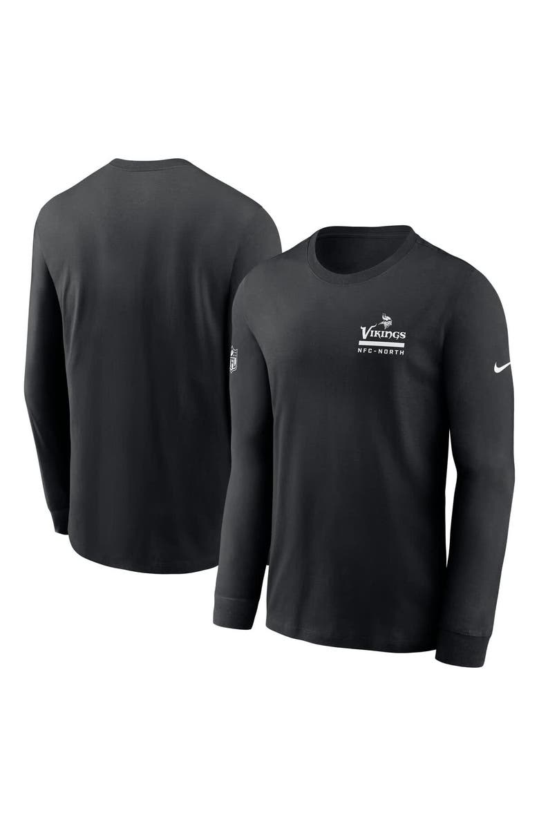 Nike Men's Nike Black Minnesota Vikings Sideline Performance Long Sleeve T-Shirt, Main, color, Black