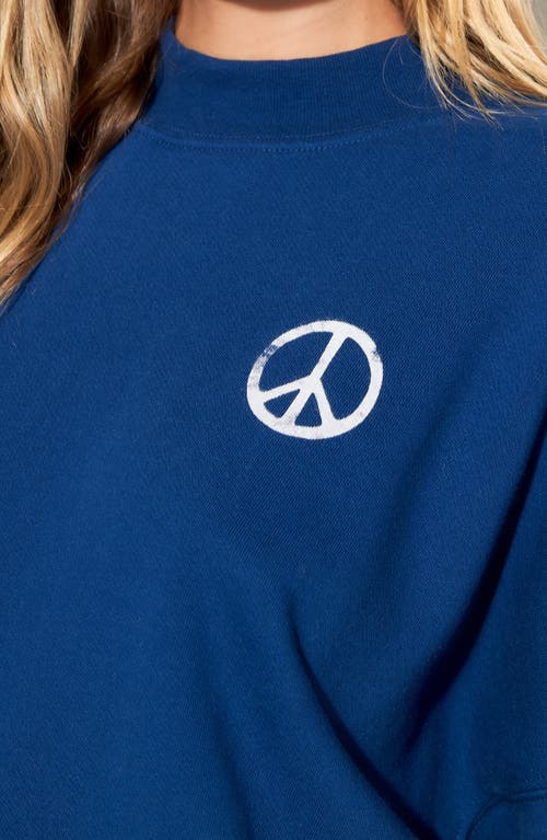 Spiritual Gangster Peace Palisades Cotton Graphic Sweatshirt In Deep Sea