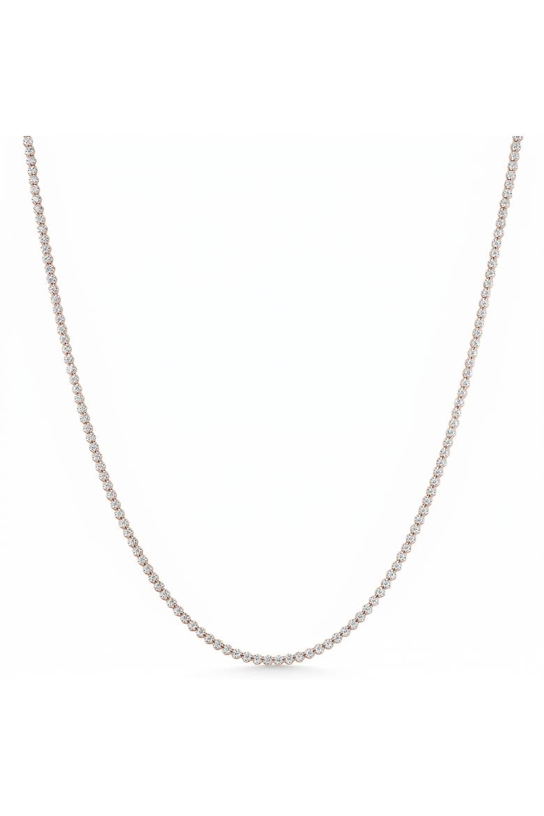3 1/2Ct Diamond Tennis Necklace 14k Gold 17" Lab Grown, Main, color, Rose Gold