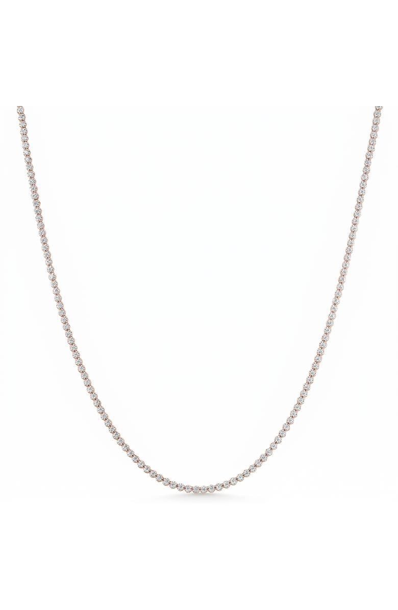 Bliss Diamond 3 1/2Ct Diamond Tennis Necklace 14k Gold 17" Lab Grown, Main, color, Rose Gold