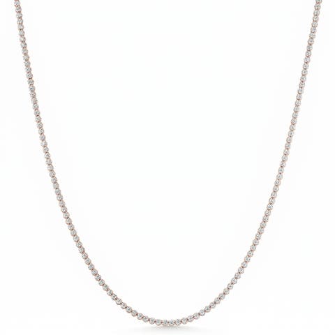 3 1/2Ct Diamond Tennis Necklace 14k Gold 17" Lab Grown