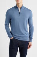Canali Quarter Zip Wool Blend Sweater