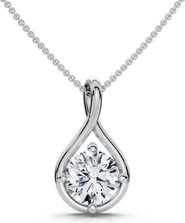 Bliss Diamond 1Ct Diamond Infinity Pendant 14k Gold Necklace 18" Lab Grown EF/VS