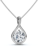 Bliss Diamond 1Ct Diamond Infinity Pendant 14k Gold Necklace 18" Lab Grown EF/VS