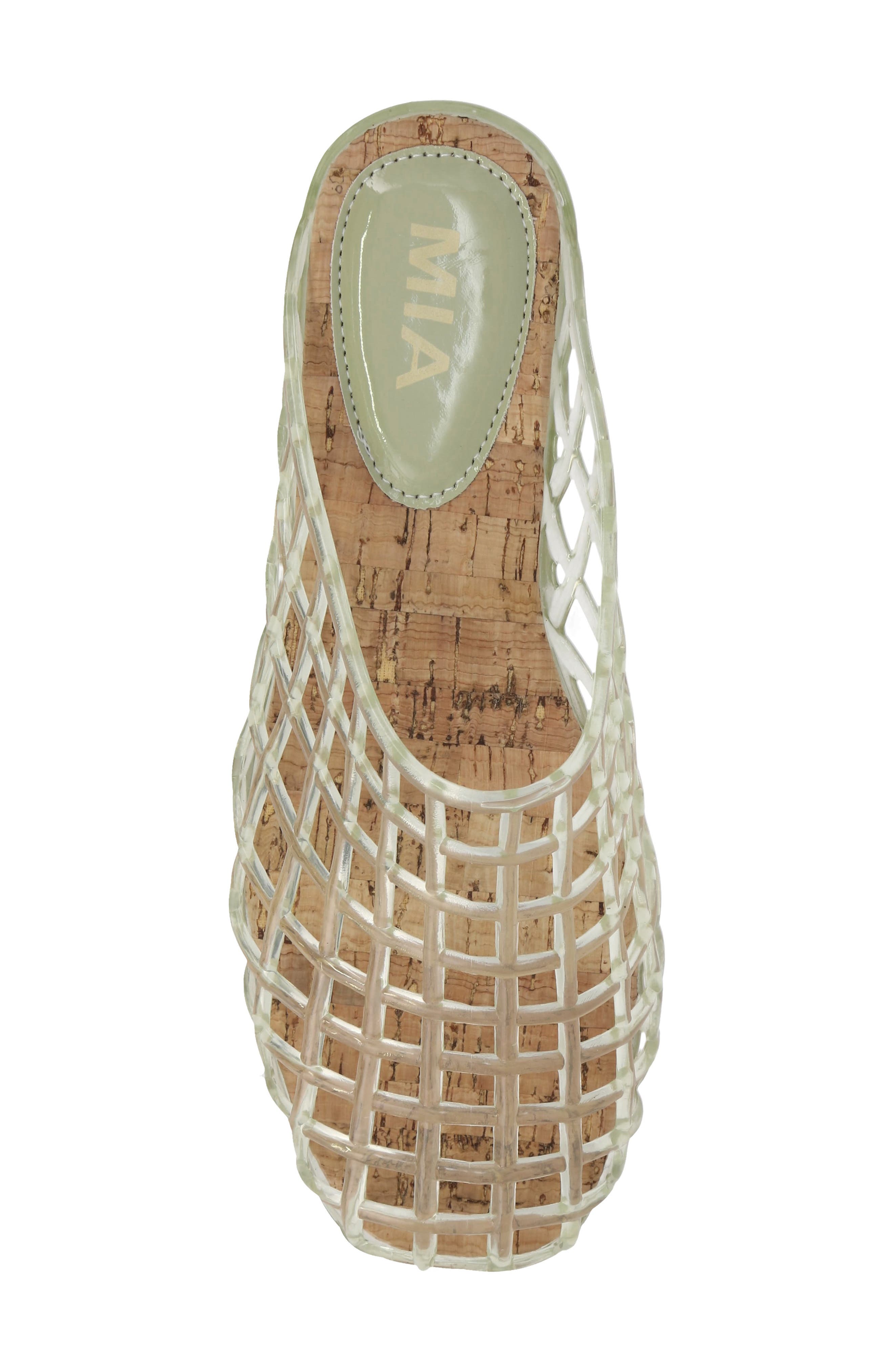 MIA Sophie Clear Woven Mule, Alternate, color, Pistachio
