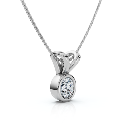 Bliss Diamond Dainty Stackable Solitaire Bezel Diamond Pendant 14k Gold Lab Grown Ef/vs In Gold