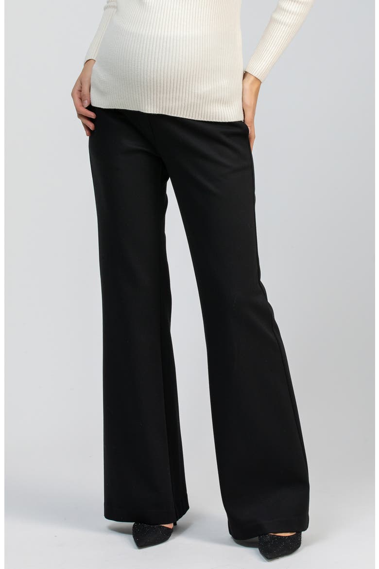 Robin Over the Bump Wide Leg Maternity Pants, Alternate, color, BLACK