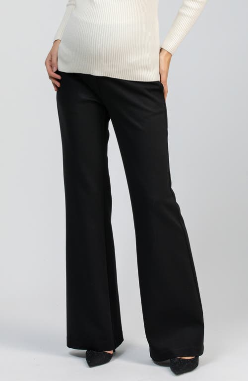 Pietro Brunelli Maternity Maternity Black Tailored Robin Trousers With Stretch Waistband In Black