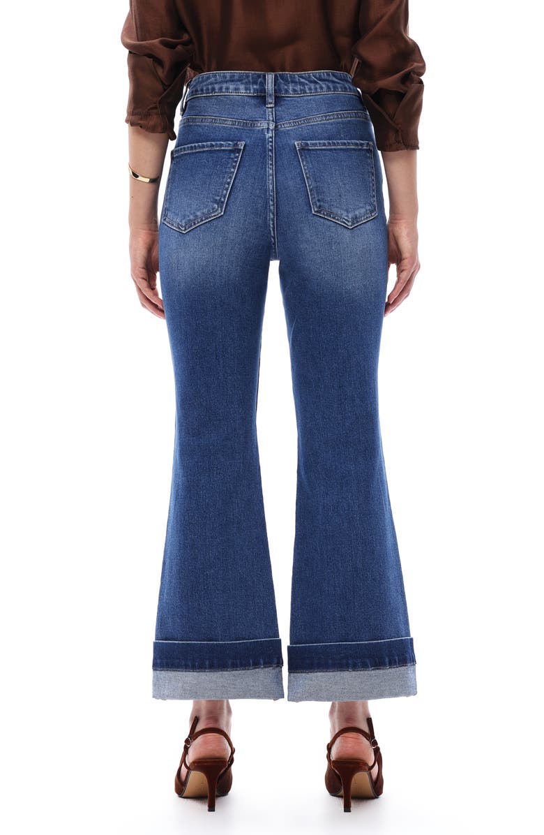 Bayeas Cuffed High Waist Ankle Flare Jeans, Alternate, color, Medium Blue