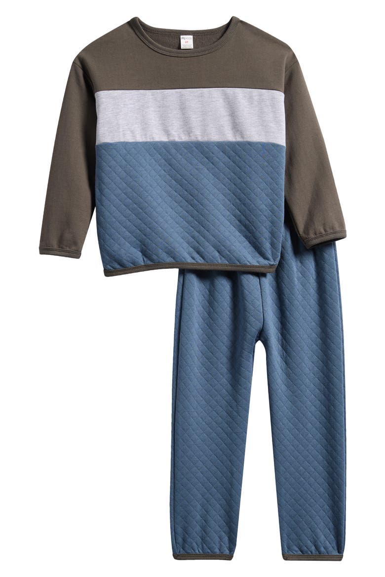 Kids' 2-Piece Quilted Sweatshirt & Joggers Set, Main, color, INDIGO