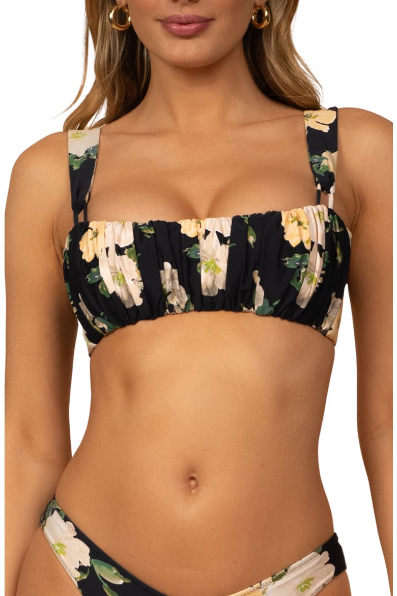 Victoria Shirred Bikini Top, Main, color, LIZ FLORAL