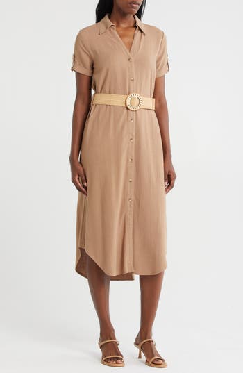 Zoe And Claire Belted Shirtdress