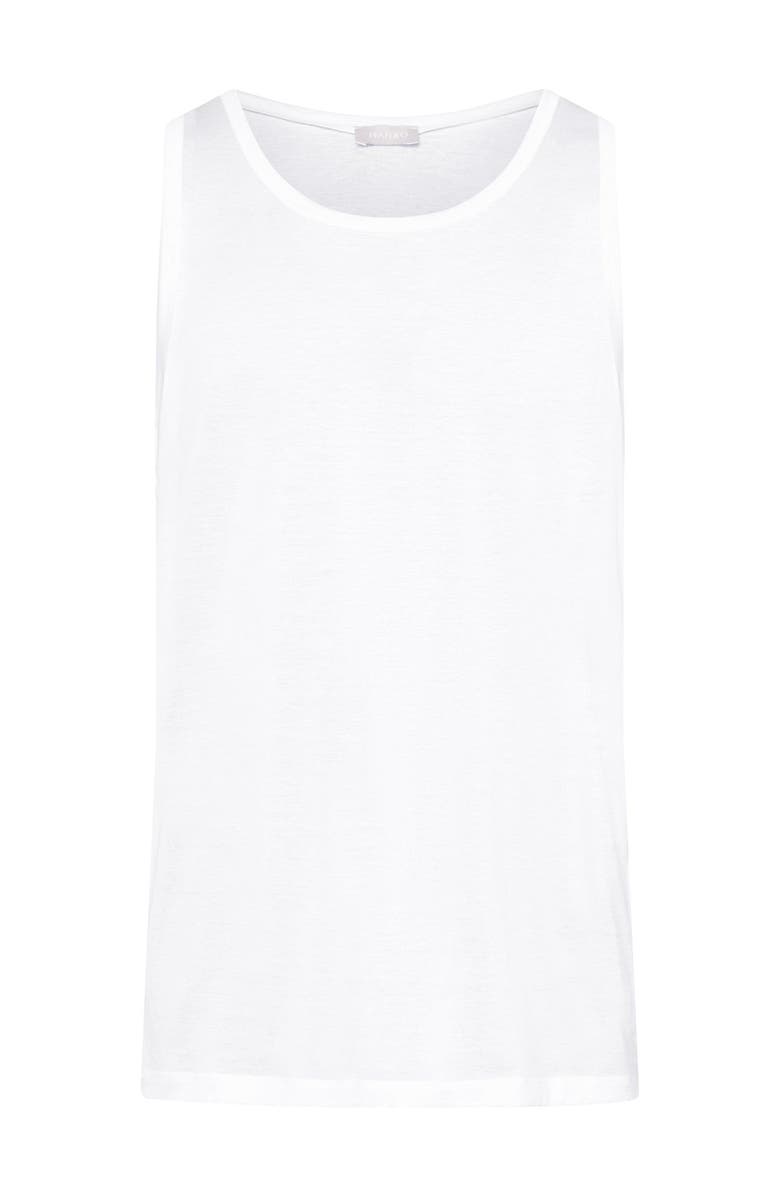 Hanro Cotton Sporty Cotton Tank Top, Main, color, White