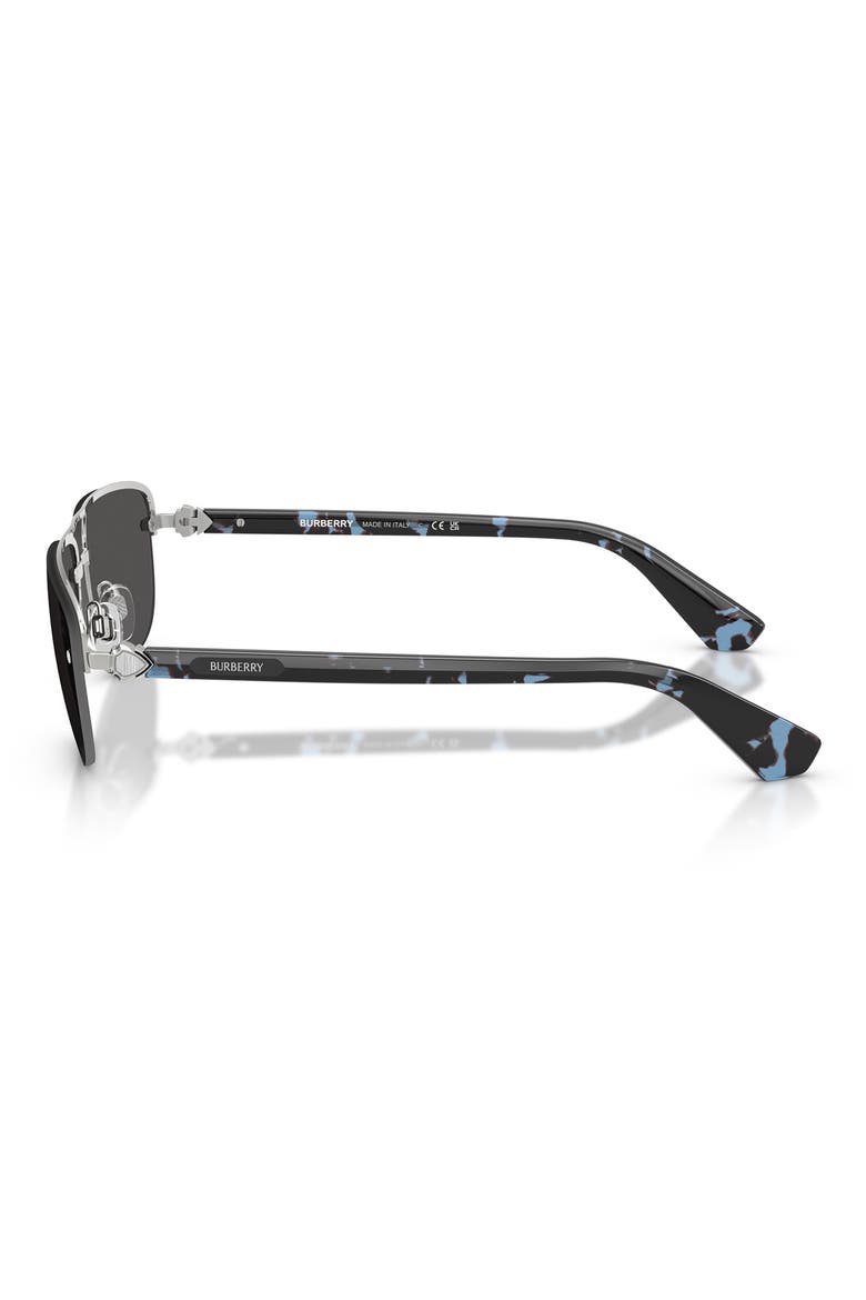 62mm Oversize Irregular Sunglasses, Alternate, color, SILVER / DARK GREY