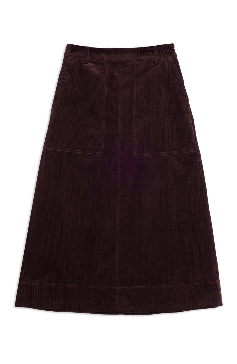 Albaray Cord A-Line Skirt, Alternate, color, Burgundy
