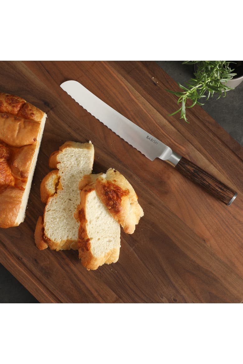 Bread Knife High Carbon 1.4116 German Steel Serrated Knife with Pakka Wood Handle, Alternate, color, Dark Brown