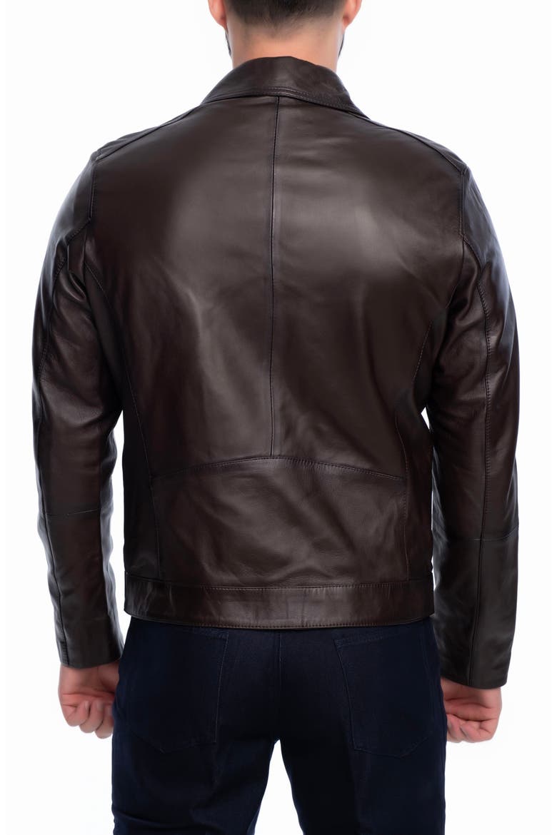 Winston Leather Jacket, Alternate, color, DARK BROWN