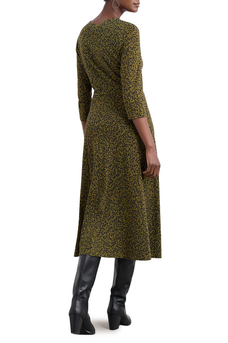 Fettling Jersey Midi Dress, Alternate, color, BERRY BRANCHES BRIGHT OLIVE
