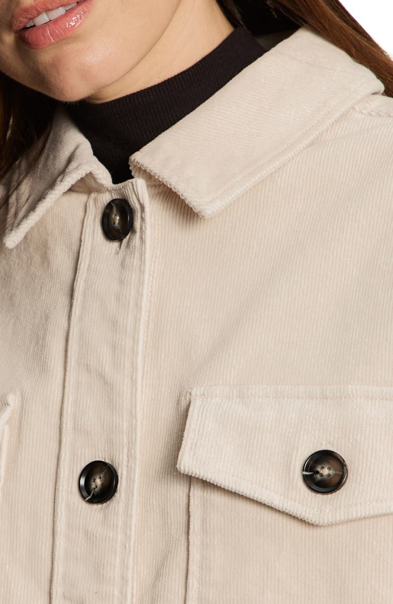 Sanctuary The Stretch Cotton Corduroy Shacket, Alternate, color, Mother Of Pearl