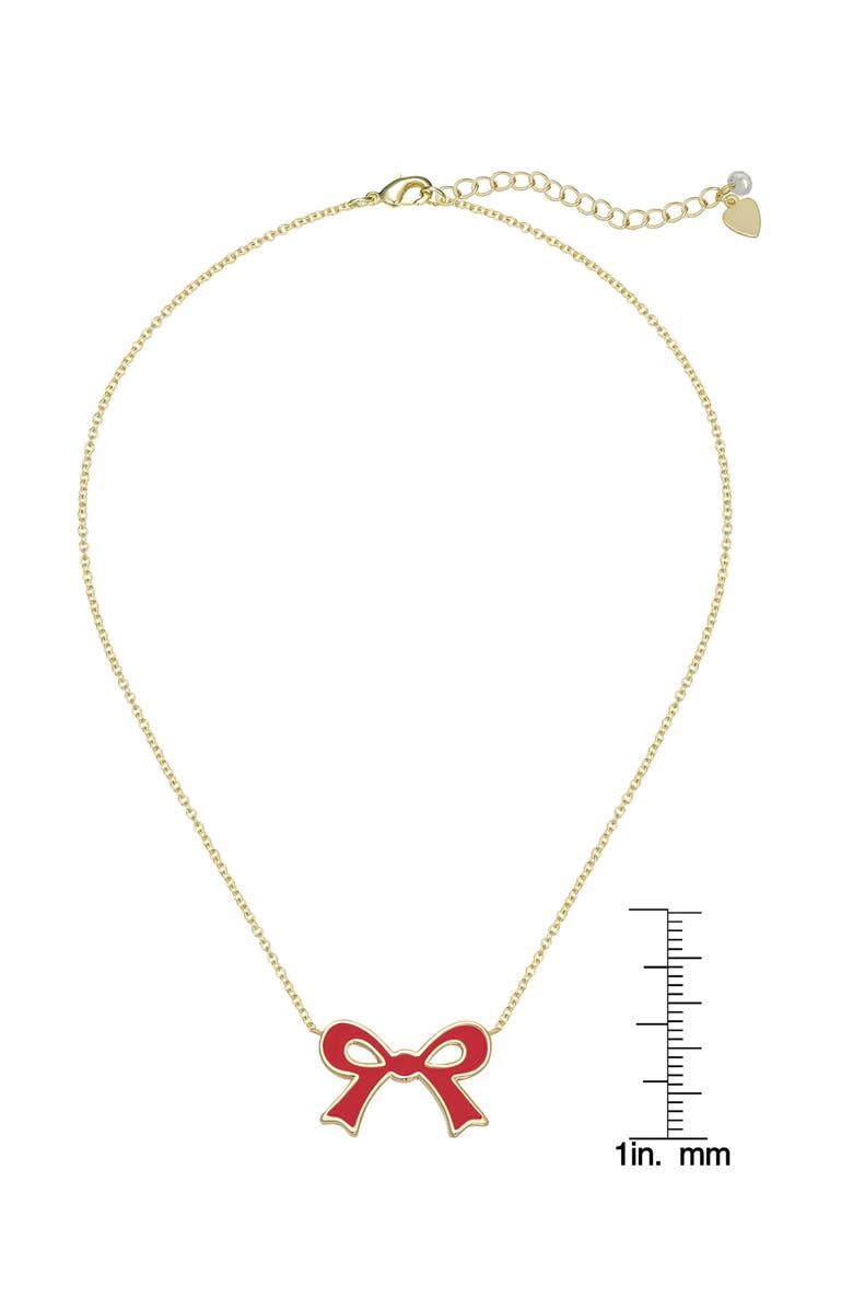 Lily Nily Kids' Flat Bow Pendant Necklace, Alternate, color, Red