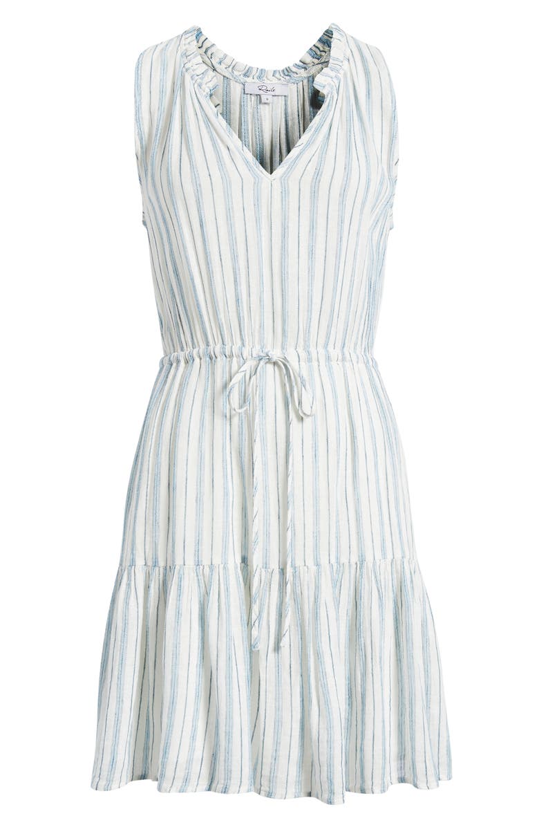 Rails Albany Stripe Tiered Linen Blend Dress, Alternate, color, Windward Stripe