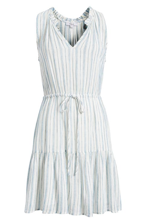 Albany Stripe Tiered Linen Blend Dress
