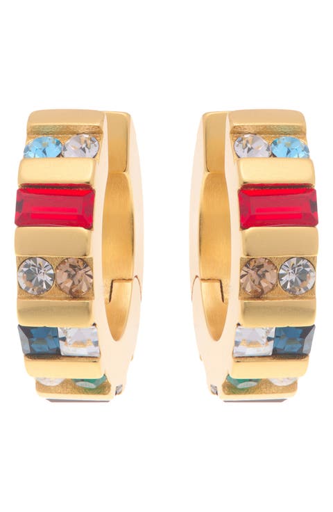 Sadie Crystal Huggie Hoop Earrings