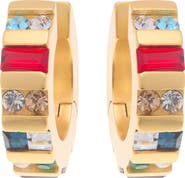 Reiss Sadie Crystal Huggie Hoop Earrings