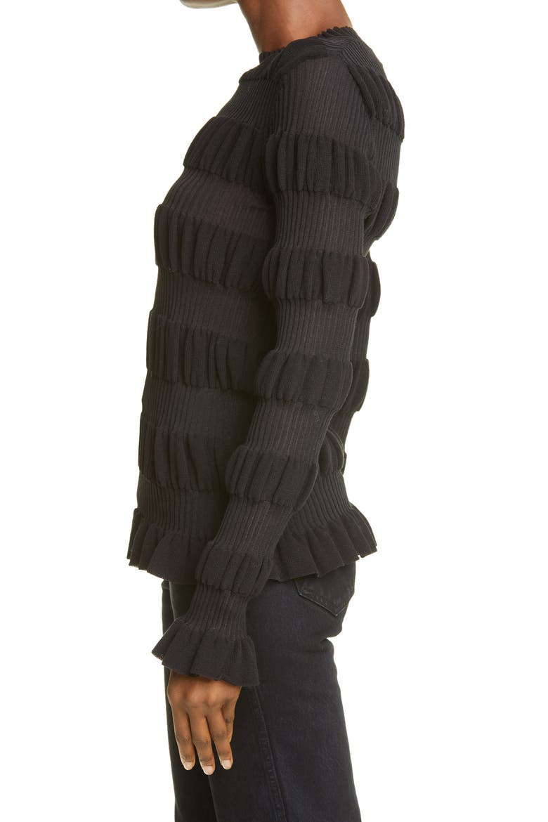 Gigi Texture Stripe Pullover, Alternate, color, BLACK