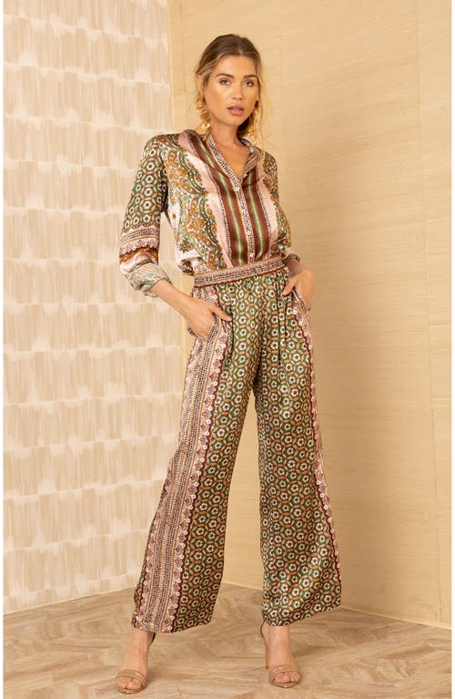 Hale Bob Rosalyn Charmeuse Pant In Multi