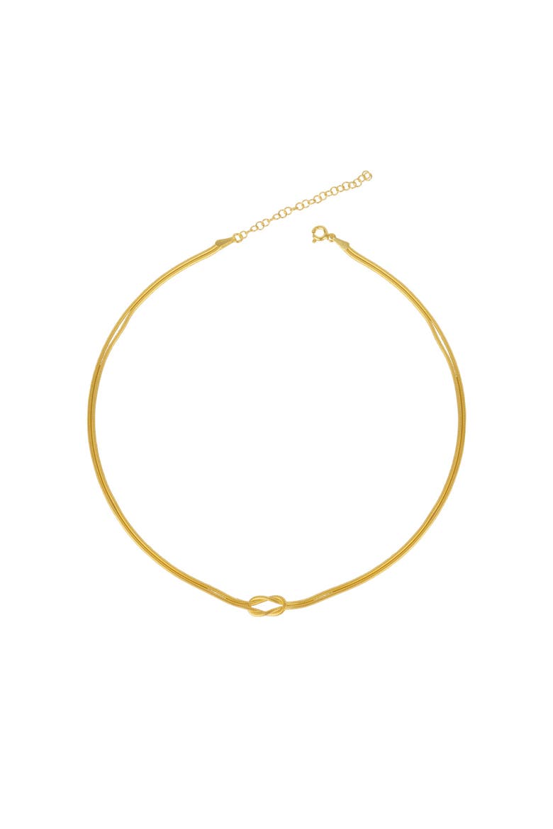 Knot Chain Choker Necklace in Sterling Silver, Main, color, Gold
