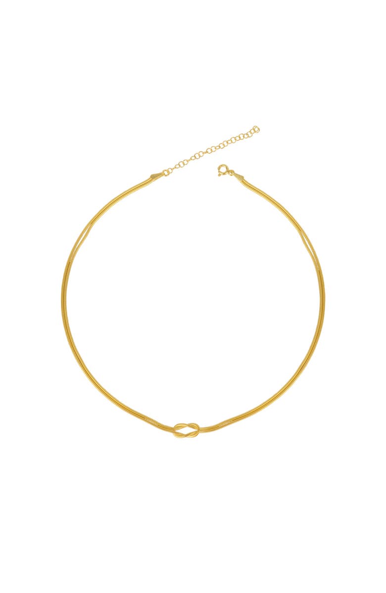 Spero London Knot Chain Choker Necklace in Sterling Silver, Main, color, Gold