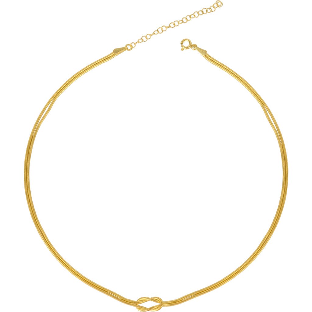 Spero London Knot Chain Choker Necklace In Gold