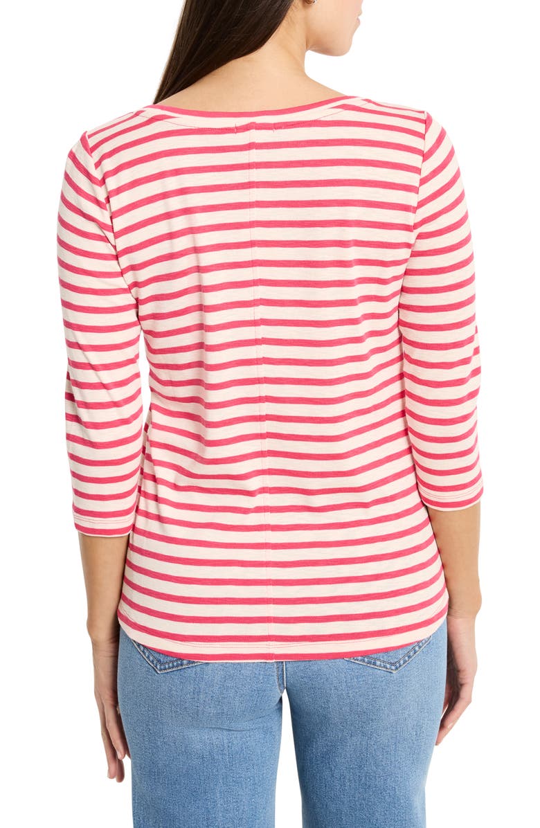 NZT by NIC+ZOE Stripe Boat Neck T-Shirt, Alternate, color, Pink Multi